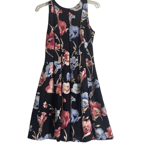 - NWT WHBM Black Pink Floral Print Scuba Fit N Flare Dress - Picture 6 of 13